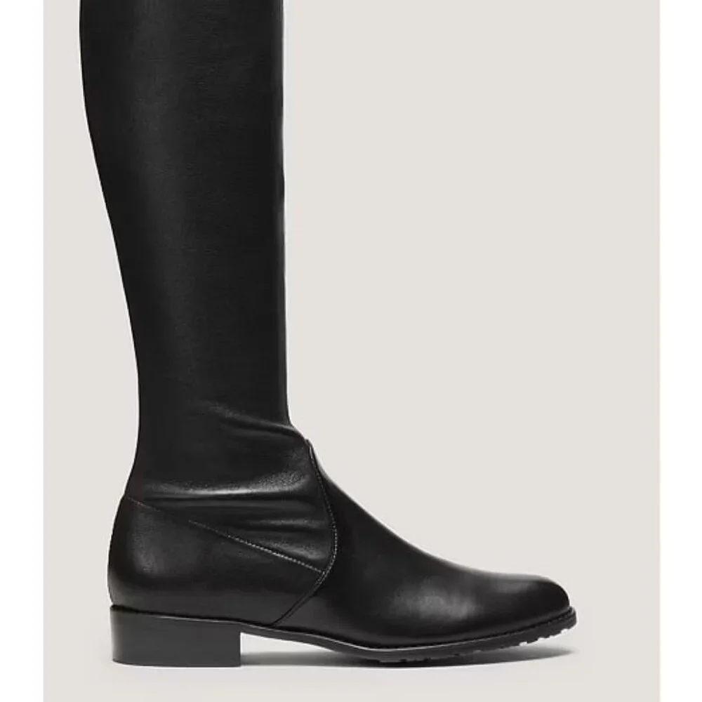STUART WEITZMAN Lowland Leather Over The Knee Boots Black 5.5 MSRP $950 NWOB